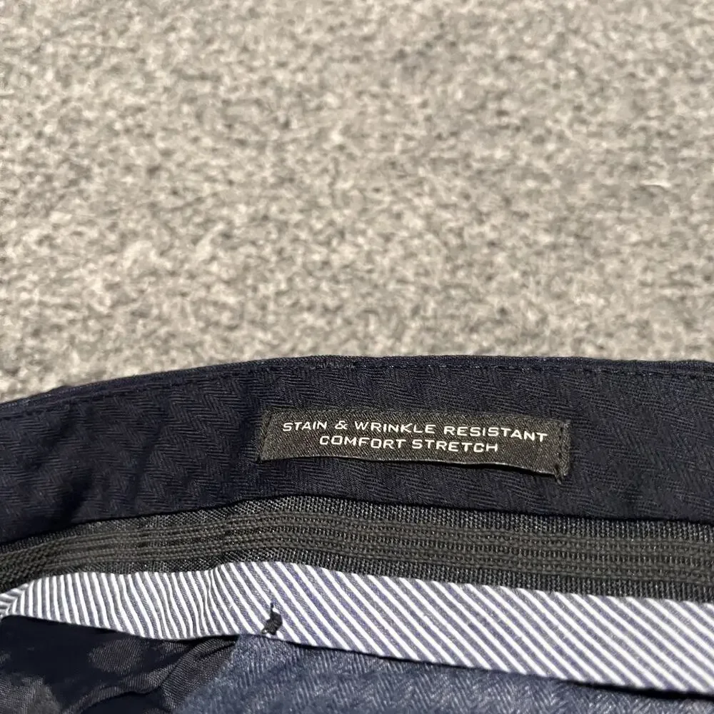Banana Republic Pants Mens 36x32 Blue Plaid Wool Flat Front Comfort Stretch